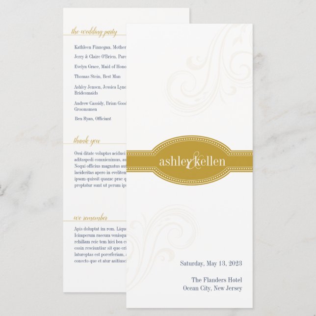 Programa de Oro Elegante, Colección de Bodas Carol (Anverso / Reverso)