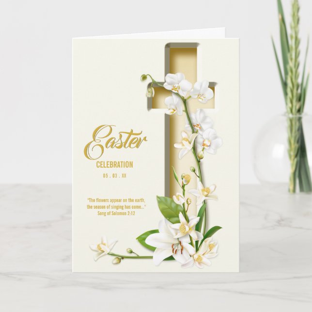 Programa de Pascua de Orchid Lily Cross (Anverso)