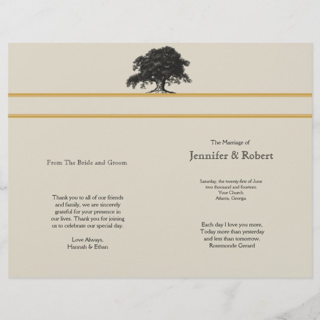 Programa de Plantación de Árboles de Robo en Boda  (Anverso)