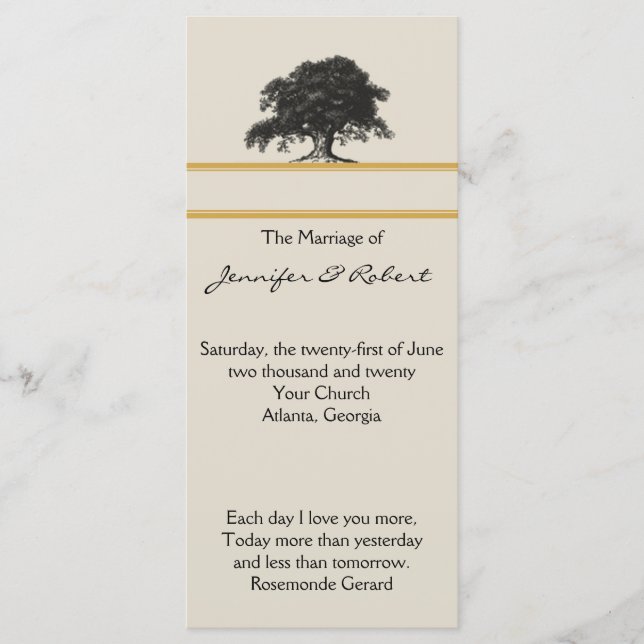 Programa de Plantación de Árboles de Robo en Boda  (Anverso)