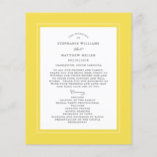 Programa de Presupuesto Elegante para Ceremonia de