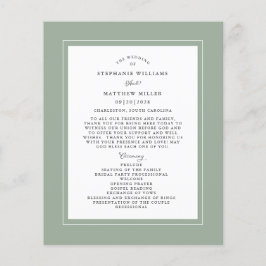 Programa de presupuesto elegante para ceremonia de