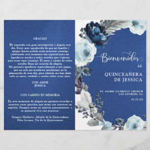 Programa de Quinceañera Azul Rey y Azul Marino