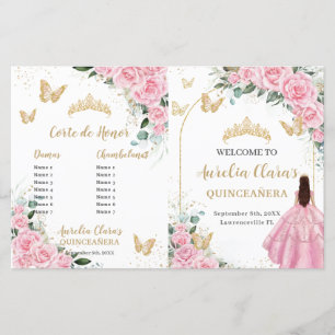 Programa de Quinceanera de Floral Rosa