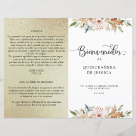 Programa de Quinceañera de Oro de Champagne Elegan