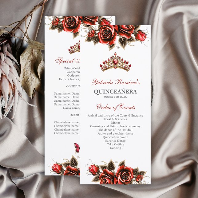 Programa de Quinceañera de Rosas con Tiara Dorada  (Subido por el creador)