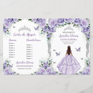 Programa de Quinceañera Floral Lila Púrpura Presup
