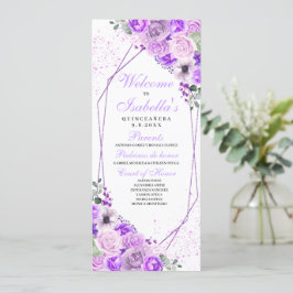 Programa de Quinceanera Floral Lilac Purple