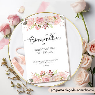 Programa de Quinceanera Oro Rosa de Rubor en españ