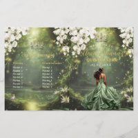 Programa de Quinceañera Princesa y Rana Verde Ment