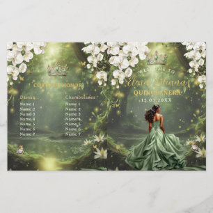 Programa de Quinceañera Princesa y Rana Verde Ment