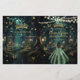 Programa de Quinceañera Verde Esmeralda Bosque Enc