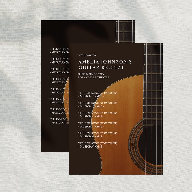 Programa de Recital de Concierto de Música Clásica (Guitar Classical Music Concert Recital Program)