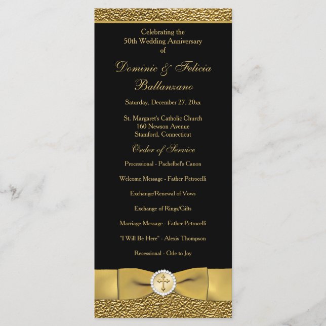 Programa de Renovación de Vow Aniversario de Boda  (Anverso)