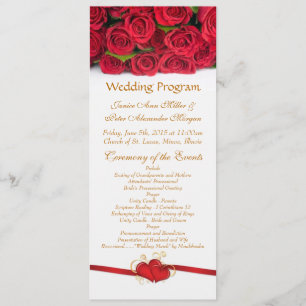 Programa de rosas rojas y bodas cardíacas
