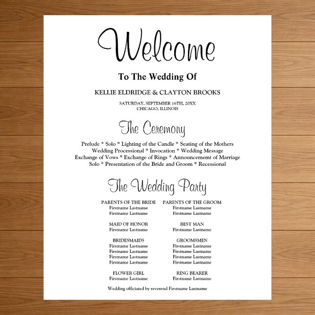 Programa de Señal de Ceremonia de Boda Simple (Subido por el creador)