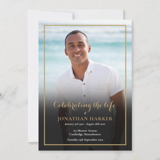 Programa de servicio conmemorativo de funeral con  (Anverso)