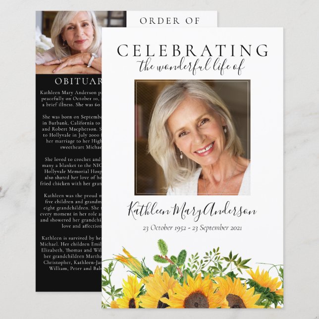 Programa de Servicio de Fotografía de Girasoles Pr (Anverso / Reverso)