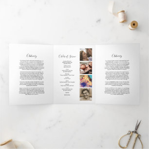 Programa de Servicio Funeral de 3 Páginas   Progra