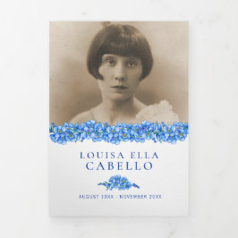 Programa de servicio funerario azul olvido-no-flor