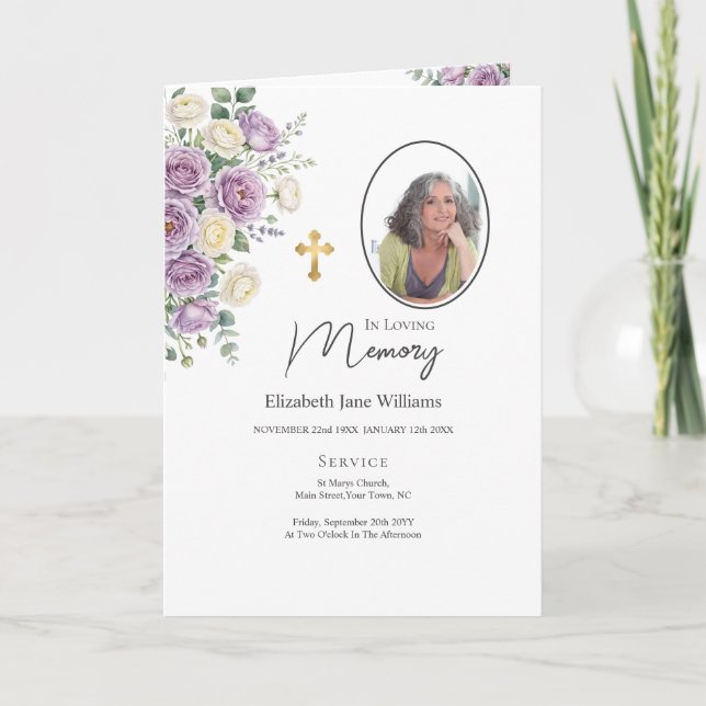 Programa de Servicio Funerario de Rosa Púrpura Cri (Anverso)