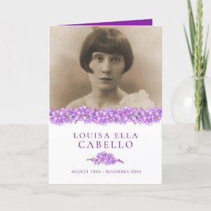 Programa de servicio funerario morado olvido-me-no