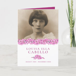 Programa de servicio funerario rosa olvido-me-no f