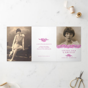 Programa de servicio funerario rosa olvido-me-no f