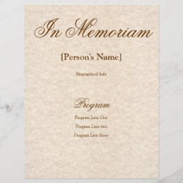 Programa de Servicio Memorial con Texto Personaliz