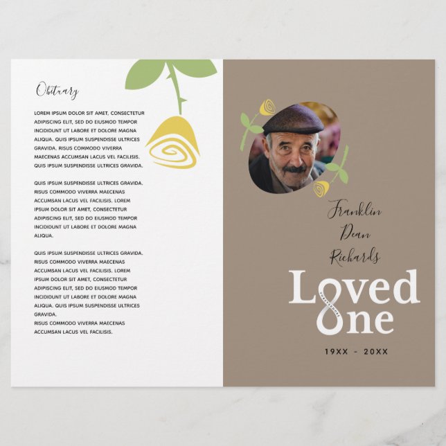 Programa de servicios conmemorativos de un rosa am (Frente)