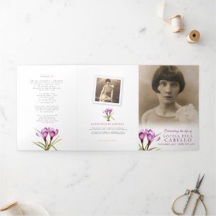 Programa de servicios funerarios crocus watecolor