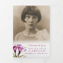 Programa de servicios funerarios crocus watecolor