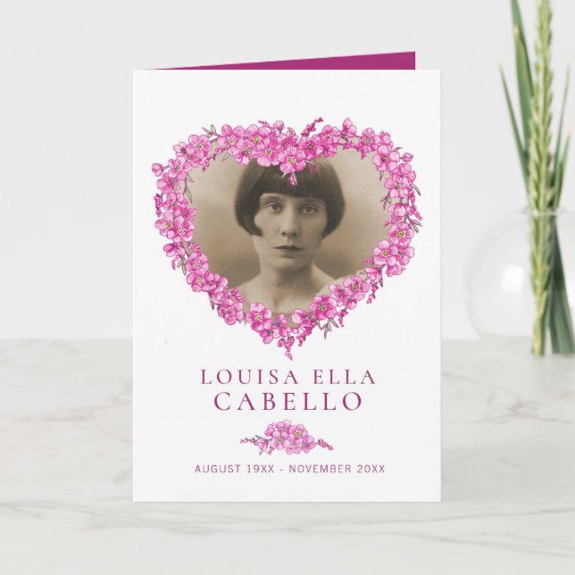 Programa de servicios funerarios del corazón: olví (Anverso)