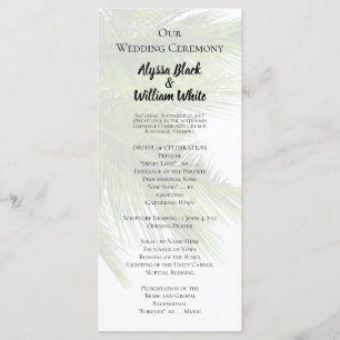 Programa de tallas de Boda de Palm Leaves