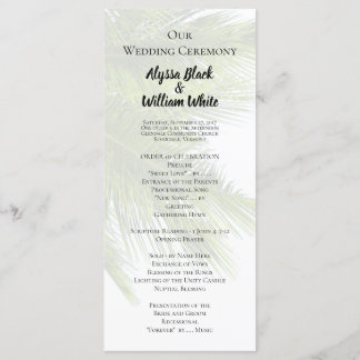 Programa de tallas de Boda de Palm Leaves