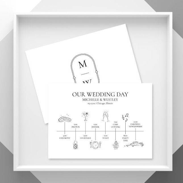 Programa de tiempo para Boda de monograma minimali (Subido por el creador)