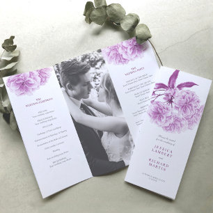Programa de triple boda de color púrpura