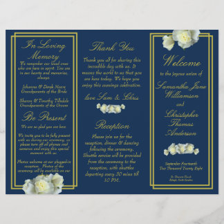 Programa de Triple Boda de Navy Blue Gold Script R