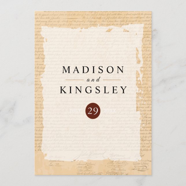 Programa Declaración de Independencia 📜 pergamino de 1776 (Anverso)