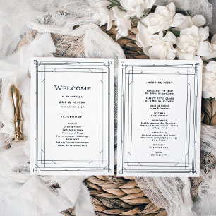 Programa Deco moderno   Elegante Boda blanco y negro