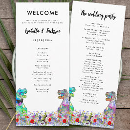 Programa del Día de la Boda con Tema de Dinosaurio