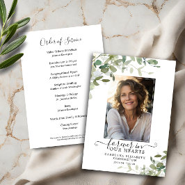 Programa del Funeral Memorial Eucalyptus Greenery