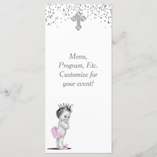 Programa del menú del bautizo del bautismo de los