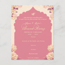 Programa del orden de la ceremonia de boda Sikh An