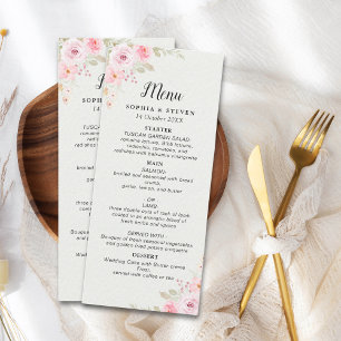 Programa Delicate Blush Roses Wedding Theme