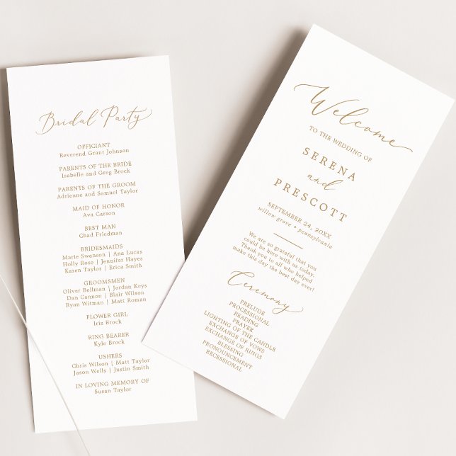 Programa Delicate Gold Calligraphy Wedding (Subido por el creador)