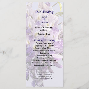 Programa Delicate Wisteria Wedding Program