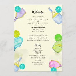 Programa Deportes Amante Acuarela Pickleball Tema Boda