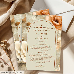 Programa Día de Boda Chic Bohemio Terracota Beige Salvia