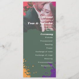 Programa Diseño de caídas de Boda moderno verde oscuro